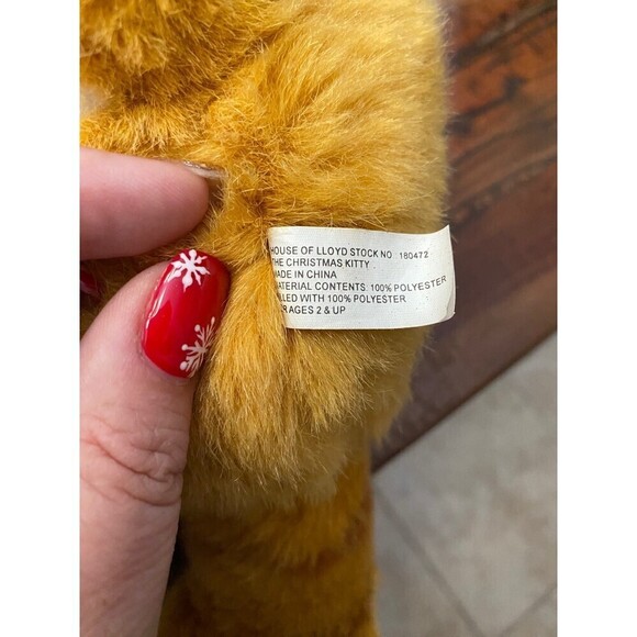 Musical House of Lloyd Plush, The Christmas Kitty, Orange Tabby, Meowy Christmas - Picture 3 of 3